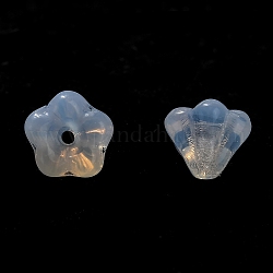 Perle di vetro ceco, imitazione Opalite, fiore, Alice Blue, 6.5x5mm, Foro: 0.8 mm, circa 357~363pcs/scatola