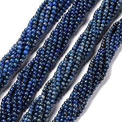 Chapelets de perles en lapis-lazuli naturel, teints et chauffée, ronde, 4~4.5mm, Trou: 1mm, Environ 85~95 pcs/chapelet, 15.51'' (39.4 cm)