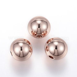 Revestimiento iónico (ip) 202 cuentas espaciadoras de rondelle de acero inoxidable, oro rosa, 6x5mm, agujero: 2 mm