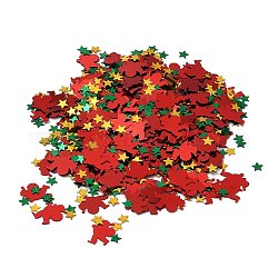 Пластиковый стол разброс конфетти, для рождественских украшений, Санта-Клаус и звезда, разноцветные, 6~16.2x6~12.2x0.3 мм