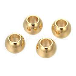 304 perline in acciaio inossidabile, rondelle, oro, 6x4.5mm, Foro: 3 mm