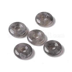 Ciondoli di quarzo naturale opaco, fascino del disco ciambella/pi, 20x5~7mm, Foro: 6 mm