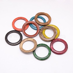 Dyed Wood Jewelry Findings Coconut Linking Rings, Mixed Color, 35~36x3~6mm