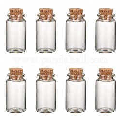 Bouteilles de verre bocal en verre, avec bouchon en liège, souhaitant des bouteilles, clair, 50x27mm, capacité: environ 13 ml (0.44 fl. oz)