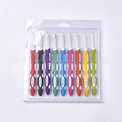 Алюминий крючки, с пластиковой ручкой TPR & ABS, разноцветные, 165x15x10 мм, штифт: 2.0мм / 2.5мм / 3мм / 3.5мм / 4мм / 4.5мм / 5мм / 5.5мм / [10]мм, [11]pcs / комплект