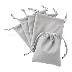 Velvet Jewelry Bags, Gray, 11.8x10cm