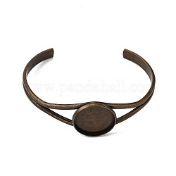 Латуни браслет делает, пустое основание браслета, манжеты браслеты, плоско-круглые, античная бронза, лоток : 19.5 мм, 2 дюйм x 2-1/2 дюйма (5.2x6.55 см)