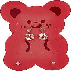 Cadre d'affichage de boucle d'oreille acrylique, avec les accessoires en fer de tonalité de platine, ours, brun, 20.5x15.4x0.3 cm, trou: 0.52 cm, 5 pièces / kit
