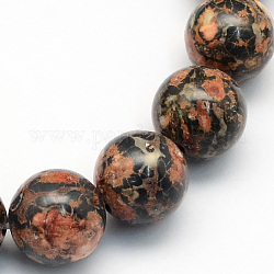 Fili di perline rotonde di diaspro naturale con pelle di leopardo, 8.5mm, Foro: 1.2 mm, circa 47pcs/filo, 15.5 pollice