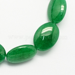 Ovale gemma piatta perline tinto malaysia naturale giada pietra fili, verde mare, 18x13x6mm, Foro: 1.2 mm, circa 22pcs/filo, 15.7 pollice