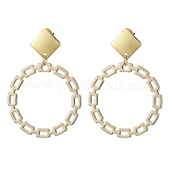 Boucles d'oreilles pendantes en alliage avec 304 épingle en acier inoxydable., or, 45x33mm