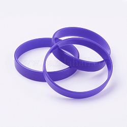 Silicone Wristbands Bracelets, Cord Bracelets, Mauve, 2-1/2 inch(63mm), 12x2mm