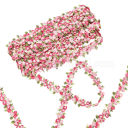 Gorgecraft 5 yardas de cinta de adorno de flores flor rosa diy apliques de encaje costura artesanal adorno de borde de encaje para vestidos de novia adorno de diy decoración de fiesta