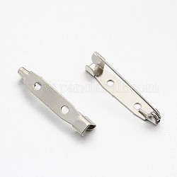 Spilla di ferro pin posteriore a barre perni di sicurezza con 2 foro, platino, 30x6x6mm, Foro: 2 mm, ago :0.8mm