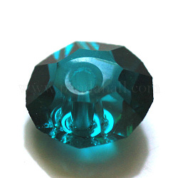 Perles d'imitation cristal autrichien, grade AAA, facette, plat rond, dark cyan, 4.5x2.5mm, Trou: 0.7~0.9mm