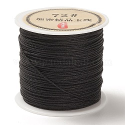 Cordon de noeud chinois en nylon de 50 mètre, cordon de bijoux en nylon pour la fabrication de bijoux, noir, 0.8mm
