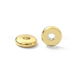 Perline di distanziatore in ottone, rotondo e piatto, vero placcato oro 18k, 5x1mm, Foro: 1.4 mm