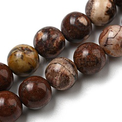 Naturstein Perlen Stränge, Runde, 8 mm, Bohrung: 1 mm, ca. 49 Stk. / Strang, 15.75'' (40 cm)