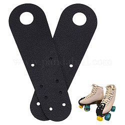 Ahandmaker 1 par de protectores de dedos para patines, Protector de dedo del pie plano de cuero para patines de ruedas, accesorios para patines de hielo, color negro