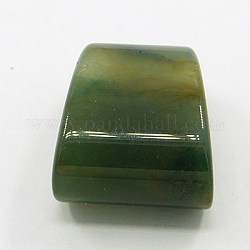 Nartural Indian Agate Pendants, Trapezoid, Mixed Color, Dark Olive Green, 21x19x13mm, Hole: 5mm