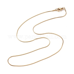 304 Edelstahl quadratische Schlangenketten Halsketten, mit Karabiner verschlüsse, golden, 17.7 Zoll (45 cm), 1 mm
