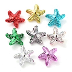 Uv perles acryliques de placage, étoiles de mer, couleur mixte, 18x19x9mm, Trou: 1.5mm