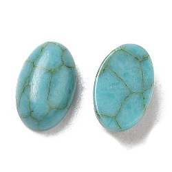 Cabochons en verre, pierre d'imitation, ovale, turquoise moyen, 6x4x2mm