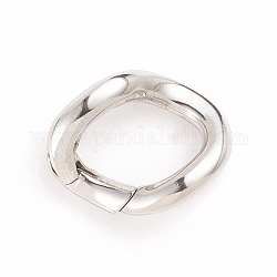 304 acero inoxidable anillos de la puerta de primavera, anillo de giro, color acero inoxidable, 24.5x19x3.5mm, diámetro interior: 16.5x11 mm