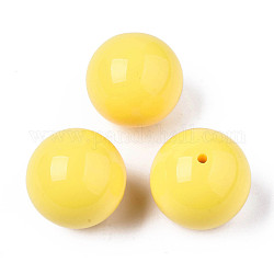 Opake Legierung Perlen, Runde, Gelb, 29.5 mm, Bohrung: 3 mm, ca. 31 Stk. / 500 g