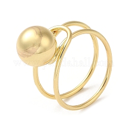 Латунные регулируемые кольца, большое кольцо для женщин, реальный 18k позолоченный, размер США 7 1/2 (17.7 мм), 7.5~9 мм