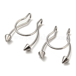304 Stainless Steel Body Jewelry, Nose Studs, Clip on Nose Rings, Arrow, Stainless Steel Color, 17.5x12.5mm