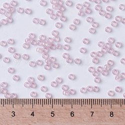 Perline rotonde miyuki rocailles, perline giapponesi, (rr3503) lucentezza trasparente orchidea pallida, 8/0, 3mm, Foro: 1 mm, su 422~455pcs / bottiglia, 10 g / bottiglia