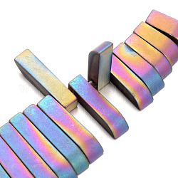 Bereift galvaniunmagnetische synthetischen Hämatit Perlenstränge, ab Farbe plattiert, 14~30x4x4 mm, Bohrung: 1 mm, ca. 52 Stk. / Strang, 8.2 Zoll