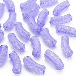 Transparent Crackle Acrylic Beads, Curved Tube, Lilac, 35x11.5x13.5mm, Hole: 3.5mm, about 148pcs/500g