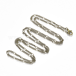 Realizzazione collana a catena in ferro figaro ottonato, con chiusure moschettone, bronzo antico, 32 pollice (81.5 cm)