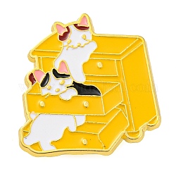Spille in lega di zinco dorata, spille smaltate per gatti dei cartoni animati, Consiglio dei ministri, 37.5x26.5x1.6mm
