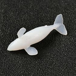 Whale Shaped Plastic Decorations, for DIY Silicone Molds, White, 25x11.5x10mm, Box: 40x34.5x18.5mm