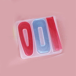 DIY Silicone Hair Clip Molds, Resin Casting Molds, for UV Resin, Epoxy Resin Jewelry Making, Rectangle & Triangle, White, 70x75x4mm, Inner Diameter: 62.5~63x13~24mm