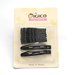 Kits d'accessoires d'épingles à cheveux et pinces à cheveux en fer, gunmetal, 50x1.5mm, 60x11mm