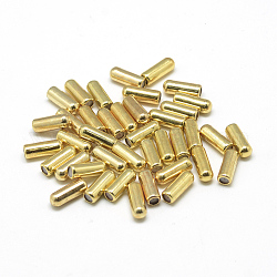 真鍮製ブローチパーツ  ピンキャップ  内部のゴムと  片穴  ゴールドカラー  10.5x4mm  半分穴：0.5mm