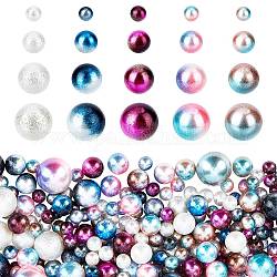 Pandahall elite 1575 pz 5 colori perle imitazione acrilico perle, perle di perle a sirena sfumata, Senza Buco, tondo, colore misto, 1575pcs/scatola