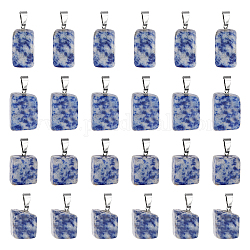 UNICRAFTALE 24Pcs Nuggets Pendants Natural Blue Spot Jasper Pendants with Stainless Steel Snap On Bails 15~35mm Long Snowflake Gemstone Pendant Quartz Charms Stone for DIY Necklace Jewelry Making