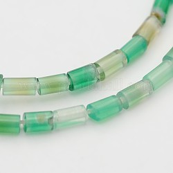 Vert naturel onyx agate perles de colonne brins, teints et chauffée, 4x2mm, Trou: 0.5mm, Environ 98 pcs/chapelet, 15.7 pouce