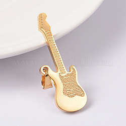 Ion Plating(IP) 304 Stainless Steel Pendants, Bass, Golden, 40x14x2mm, Hole: 6x4mm