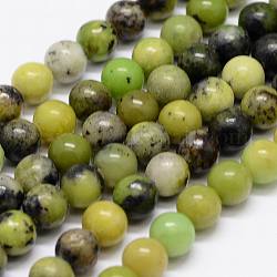 Chapelets de perles en serpentine naturelle, ronde, colorées, 10mm, Trou: 1mm, Environ 39 pcs/chapelet, 15.7 pouce