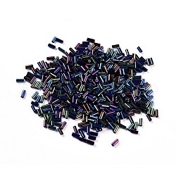 Perline di tromba in vetro, colori metallici, colorato, 4~5x2mm, Foro: 0.8 mm, circa 15000pcs/libbra