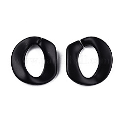Opaque Spray Painted Acrylic Linking Rings, Quick Link Connectors, for Curb Chains Making, Twist, Black, 29.5x30x5mm, Inner Diameter: 20x12.5mm, about 230pcs/500g