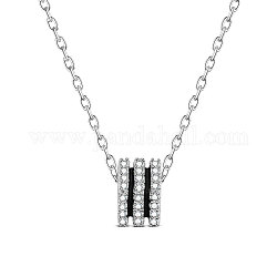 Shegrace rhodié 925 pendentif en argent sterling colliers, avec aaa grade zircone cubique, cuboïde, avec tampon s925, platine, 15 pouce (38 cm), pendentifs: 5x4 mm