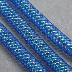 Tubos de malla, Cable de hilo de plástico neto, con AB vena de color, azul real, 10mm, 30 yardas