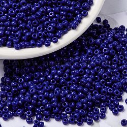 Miyuki runde Rocailles Perlen, japanische Saatperlen, 8/0, (rr414) undurchsichtiges Kobalt, 8/0, 3 mm, Bohrung: 1 mm, ca. 422~455 Stk. / 10 g